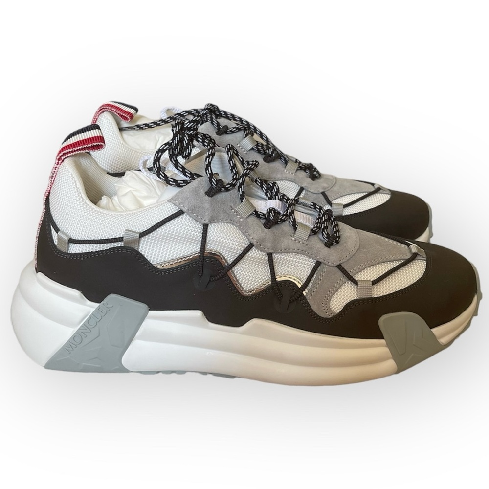 Moncler Compassor Low Top Sneakers White/Black/Grey - Women’s Size 39 EU